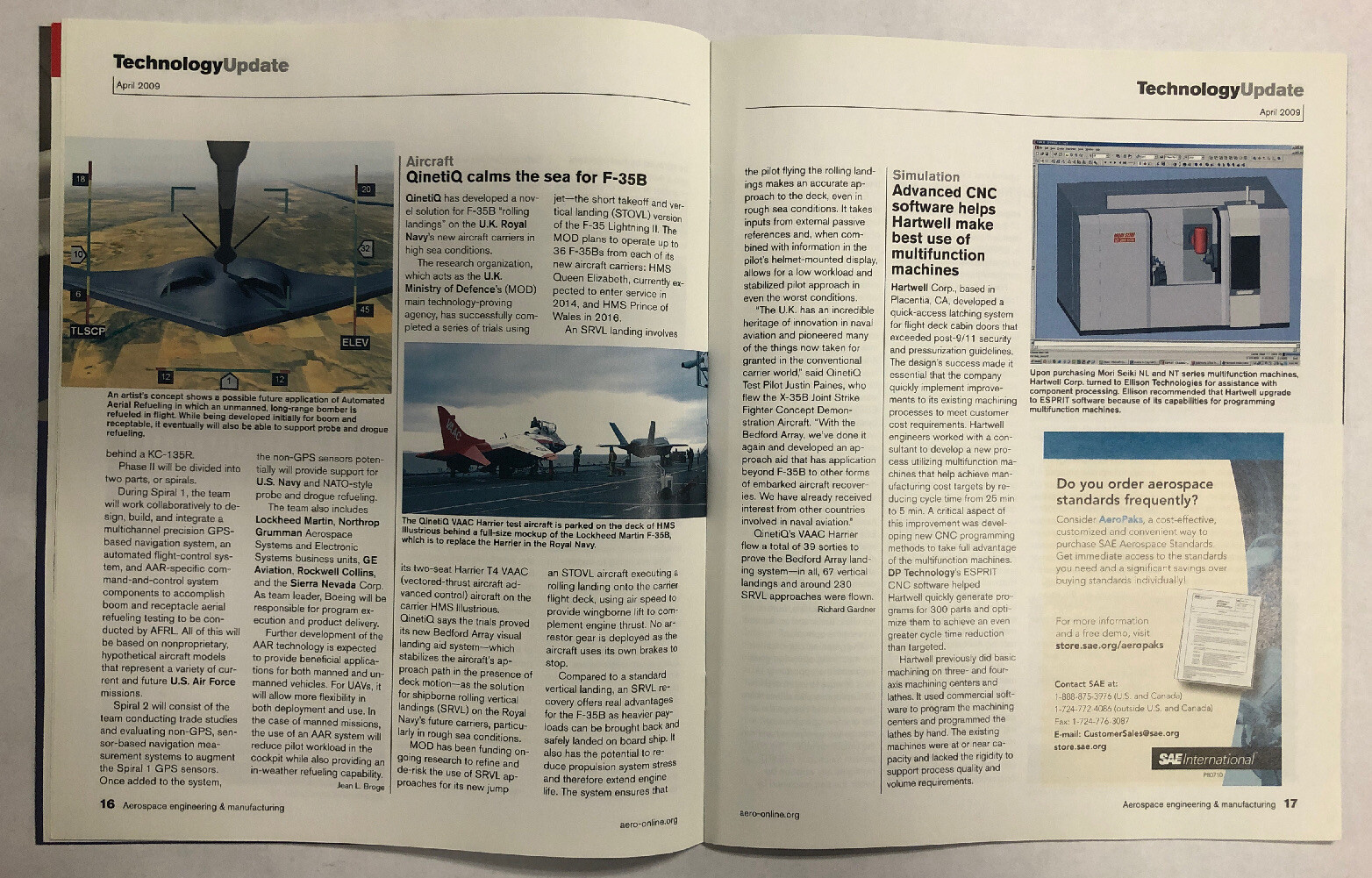 Two 2009 Issues Of Aerospace Engineering and Manufacturing Magazines