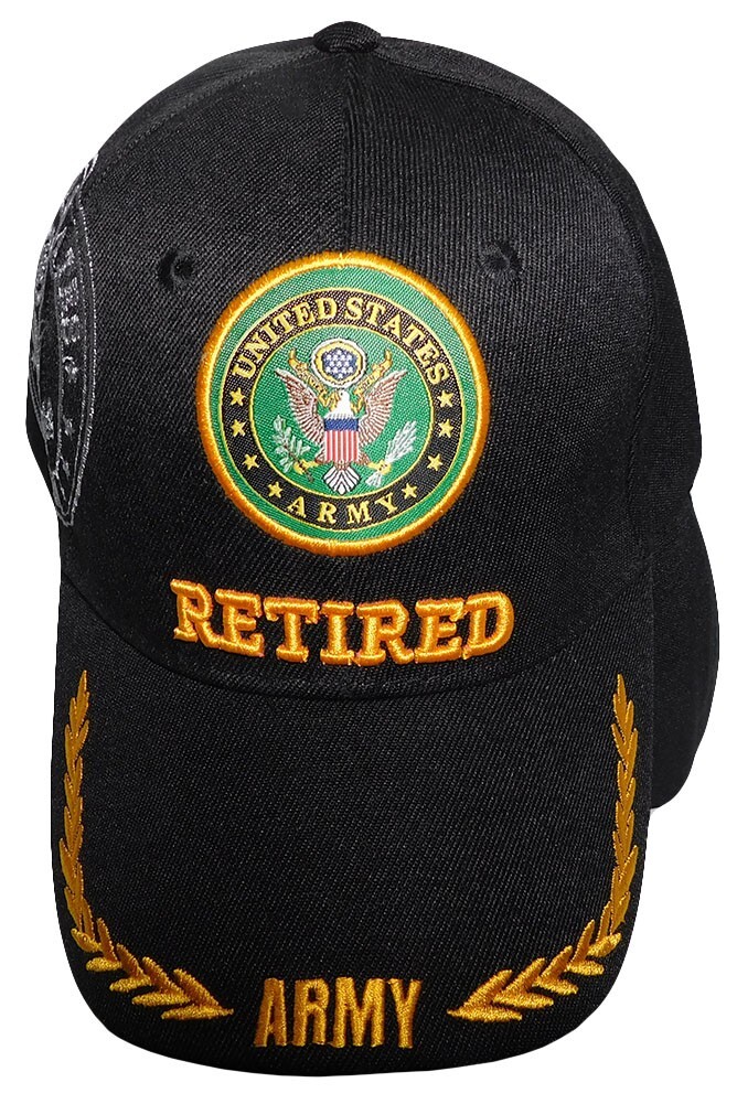 U.S. Army Retired Hat / Army Seal Black Baseball Cap (LICENSED)