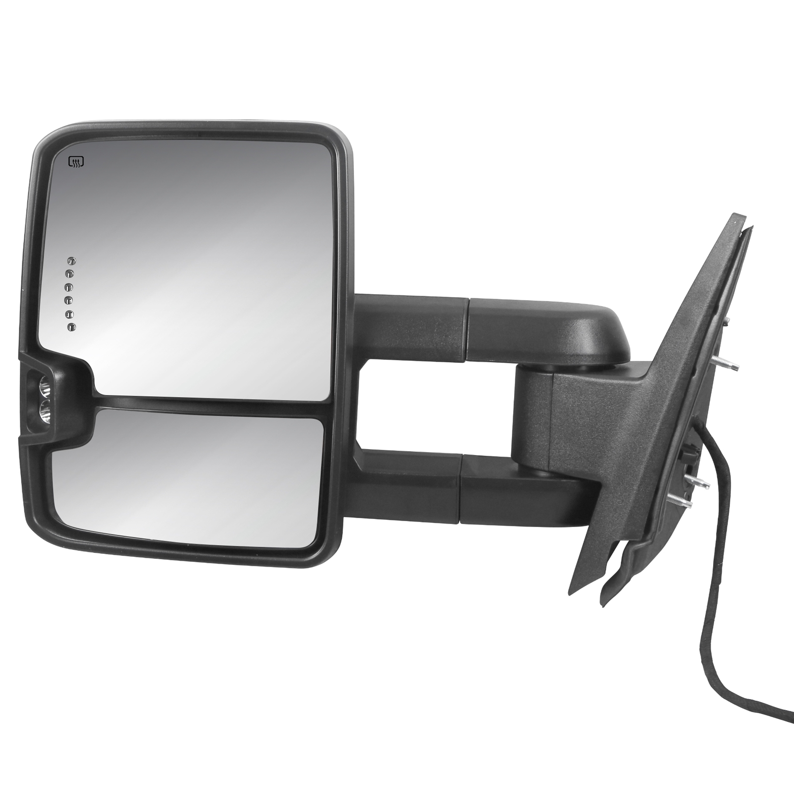 Pair Chrome Power Heated Tow Mirrors For 2007-2014 Chevy Silverado GMC Sierra