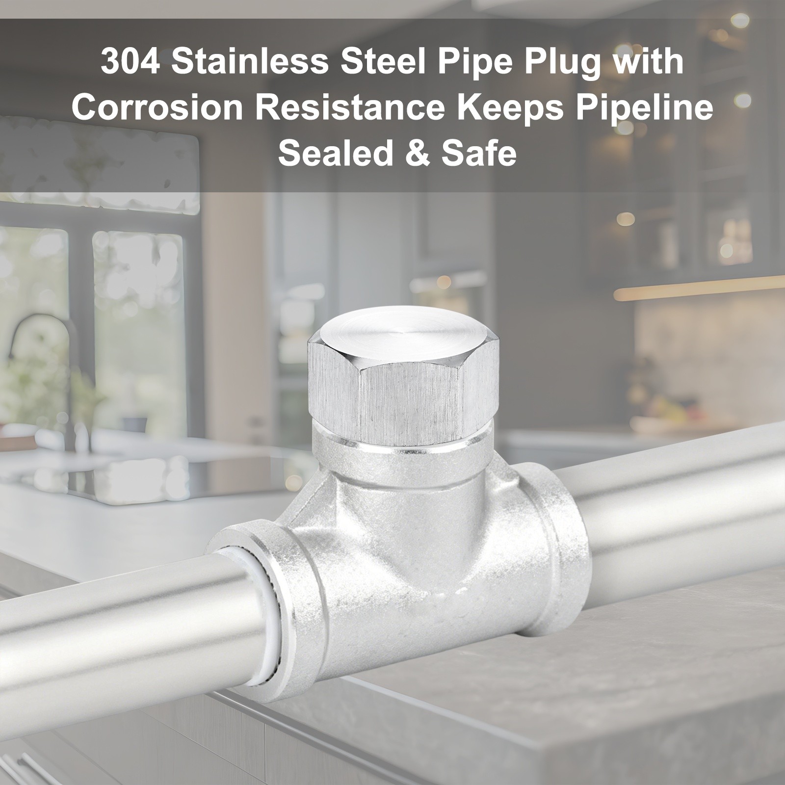 2-Pack Hex End Cap, 3/4 Inch PT Female Thread Pipe Fitting