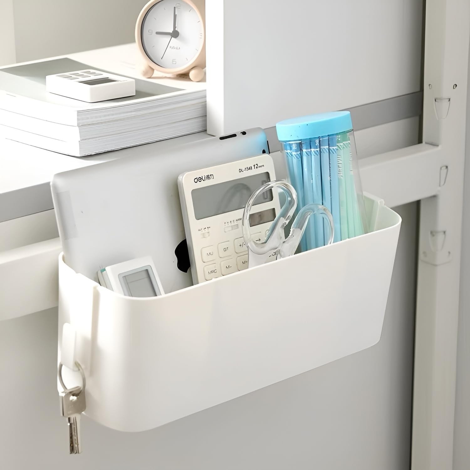 GWEOBZ Bedside Caddy Organzier, Bunk Bed Shelf 13 x 4.5 x 4.75 inches, White