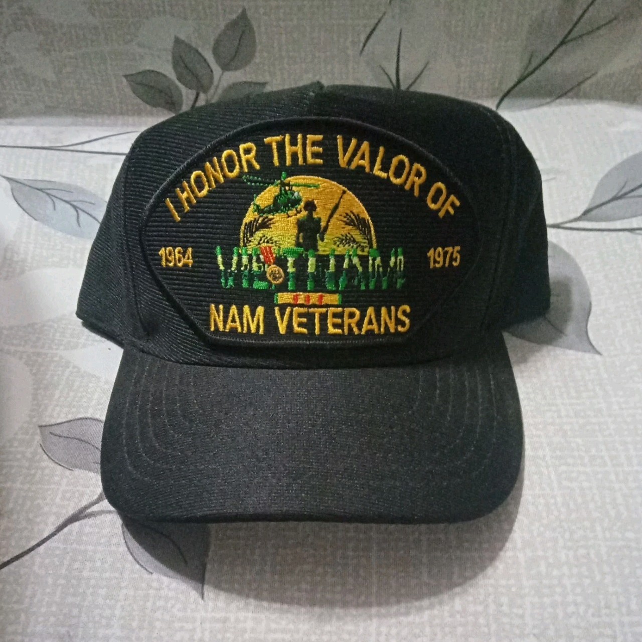 I Honor The Valor Of NAM Veterans 64-75 Baseball cap hat. Black Made in USA NWOT