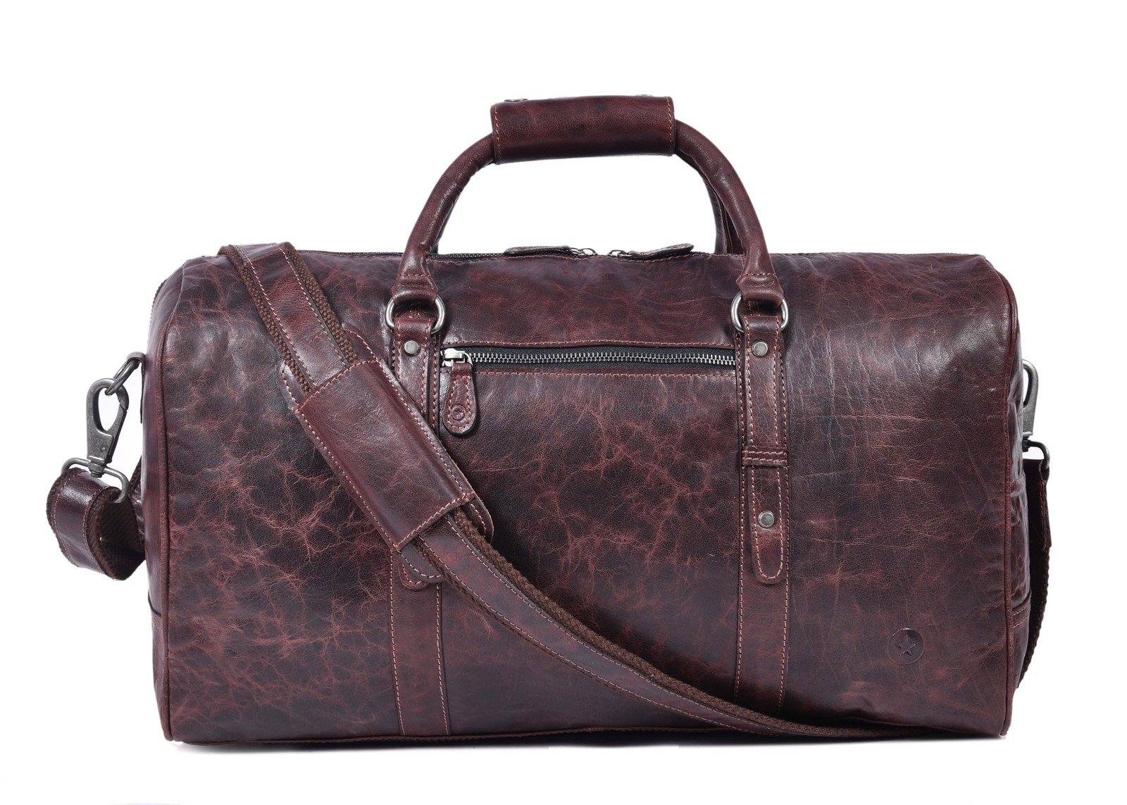 Leather Travel Duffel Bag | Gym Sports Bag Airplane Luggage Carry-On Bag | Gi...