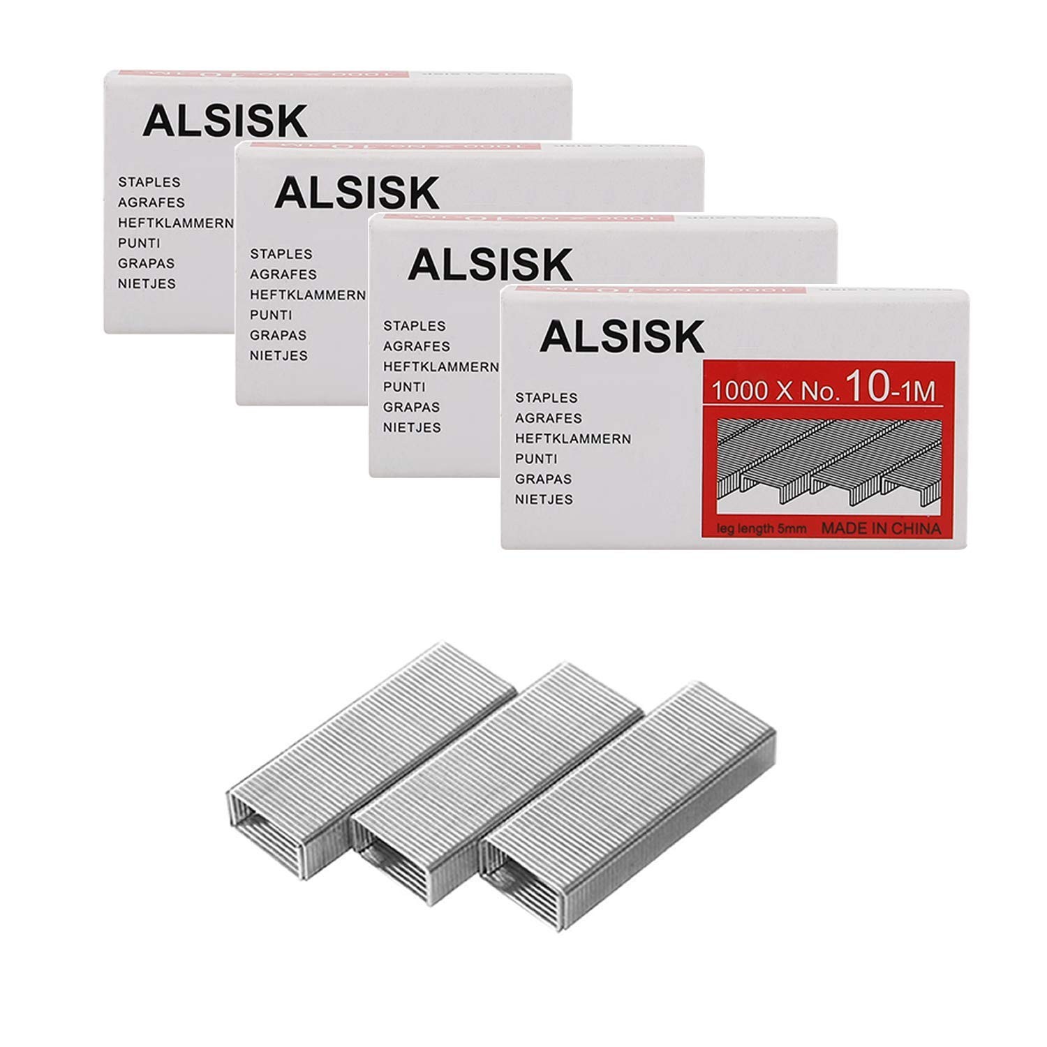 Alsisk Pack of 4000PCS No.10 Mini StaplesSmaller Than Standard Staples .Silver