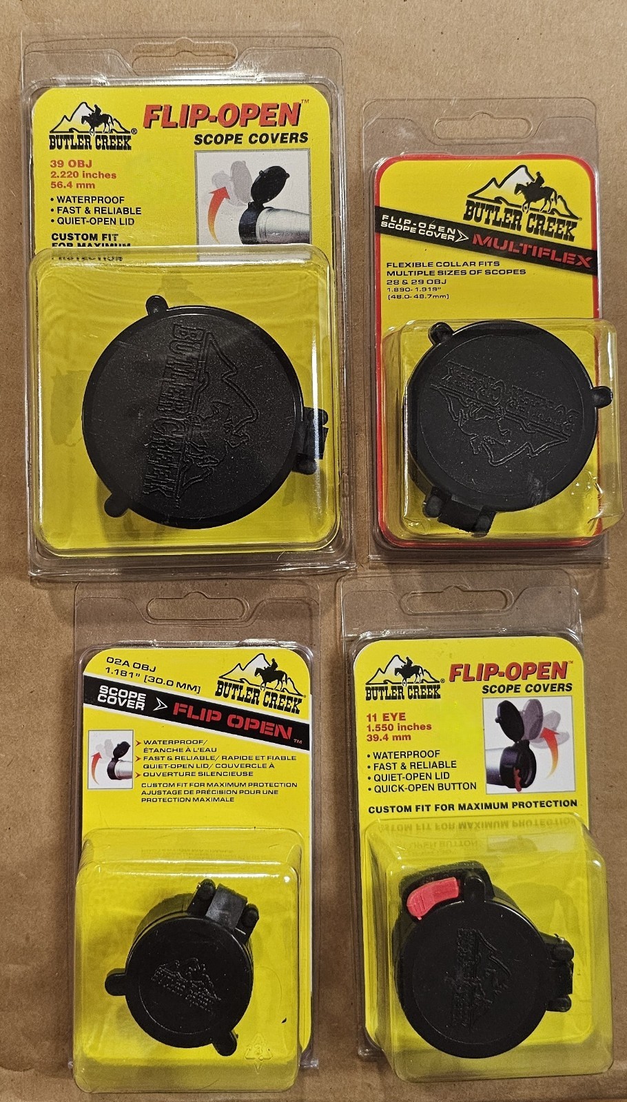 Butler Creek Spring Activated Flip Open Rifle Scope Covers