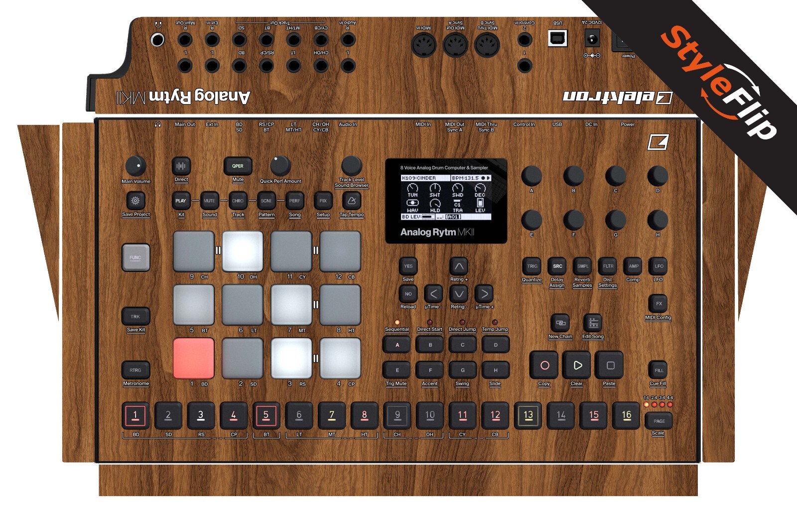 Elektron Analog Rytm MK2 Skins | Wood 2 | Protective Decal | StyleFlip Skins