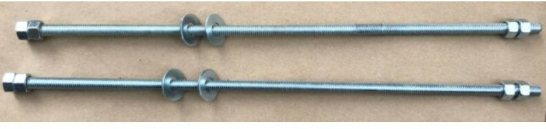 1/2"-10 Threaded Rod Bar Studs With Nuts and Washer - 10 inch length - (4 piece)