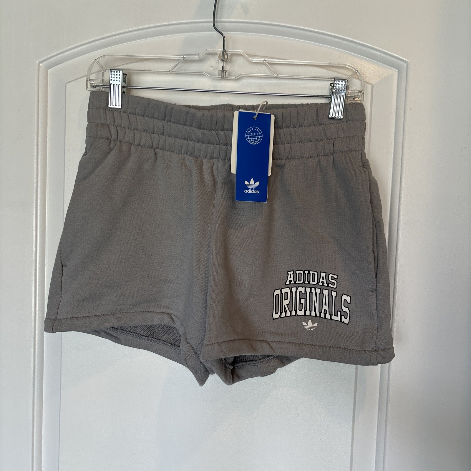 adidas Originals Gray / Grey Fleece Varsity Shorts IN7110 Women's - NEW