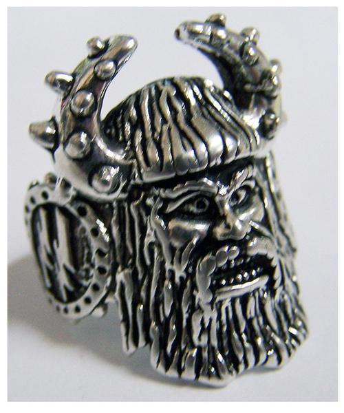DELUXE VINTAGE VIKING HEAD BIKER RING #BR30 MENS WOMENS jewelry SILVER NEW