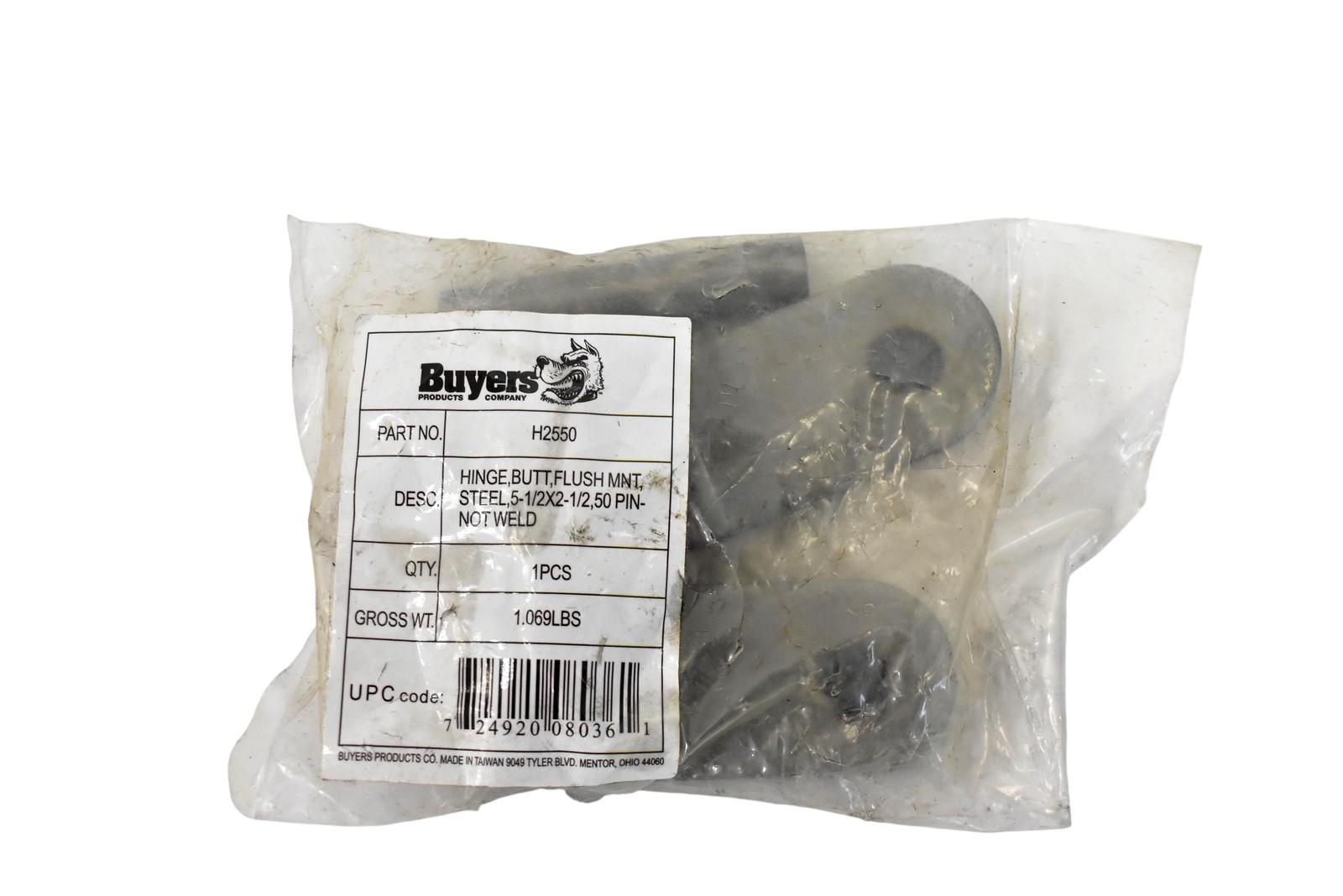 Buyers Products H2550 Butt Hinge Flush Mount 5-1/2x2-1/2 Black Steel Door