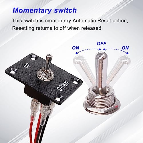 Momentary Reverse Polarity Switch 12V 30A Motor Control RV Jack Switch UP/DOWN