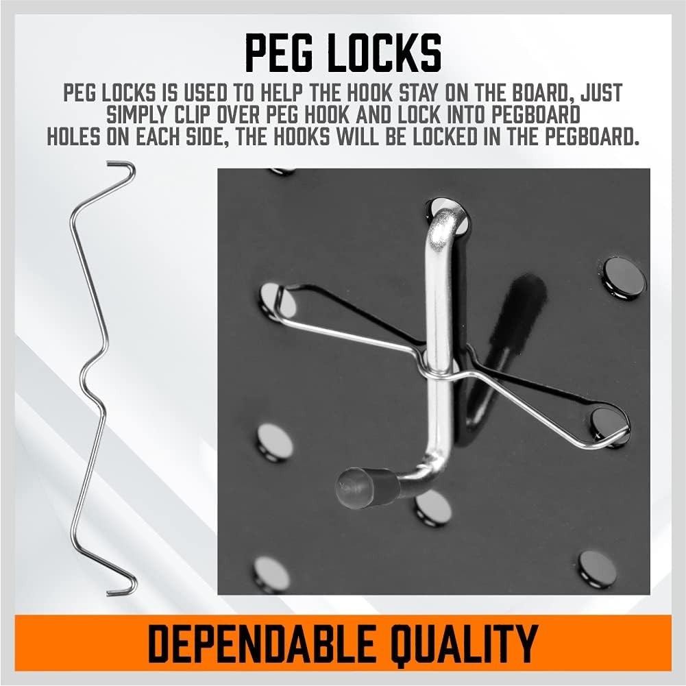 150 pcs Heavy Duty Pegboard Hooks Set Chrome Assortment for Garage Workshop