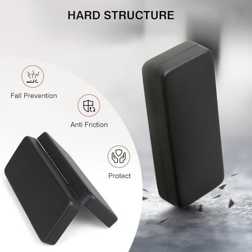 Glasses Case Hard Shell Square Large Eyeglasses Case PU Leather Black