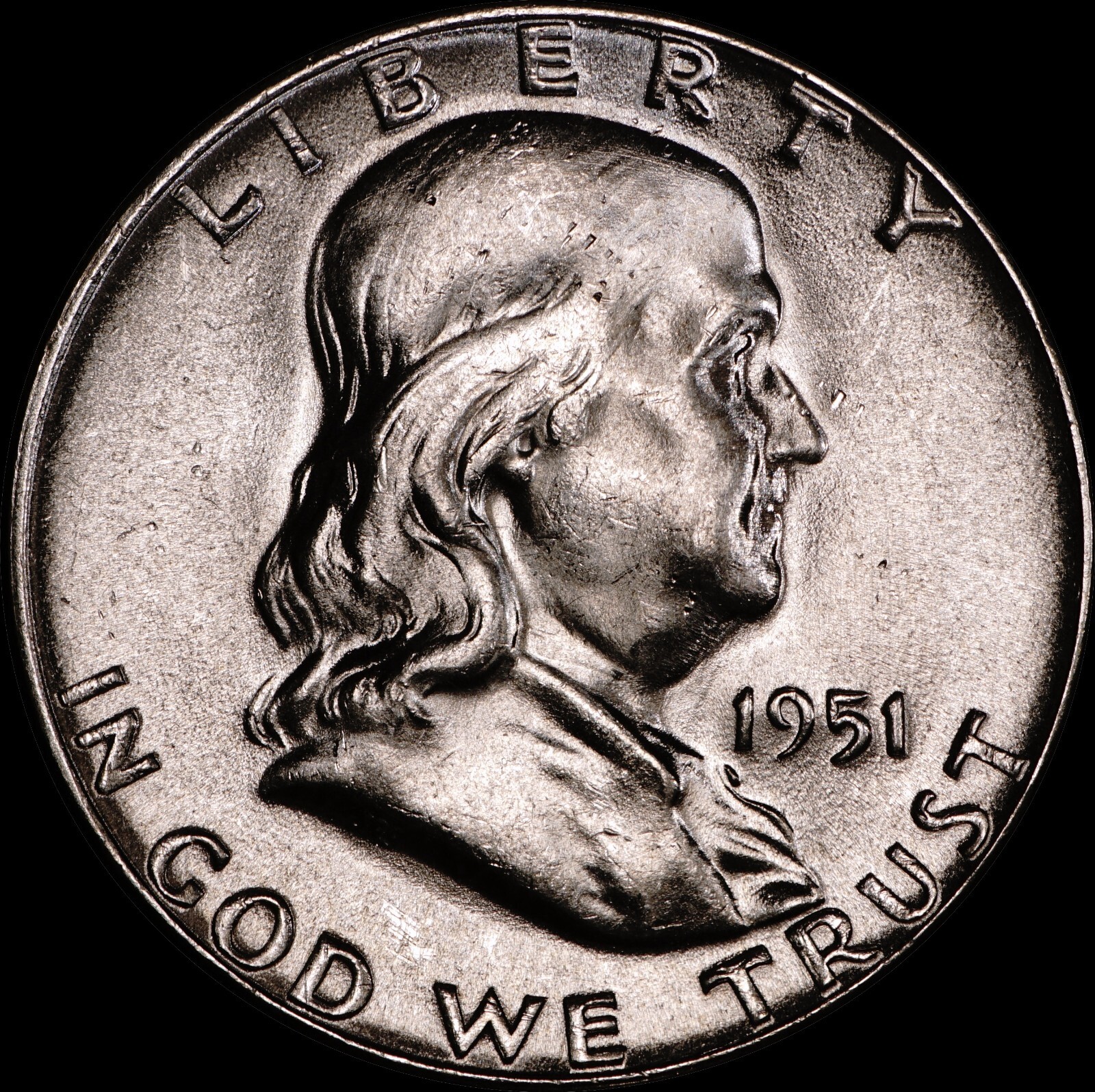 1951 Franklin Half  Silver Dollar UNC, GEM, Bugs Bunny, FS-401, As Shown 372
