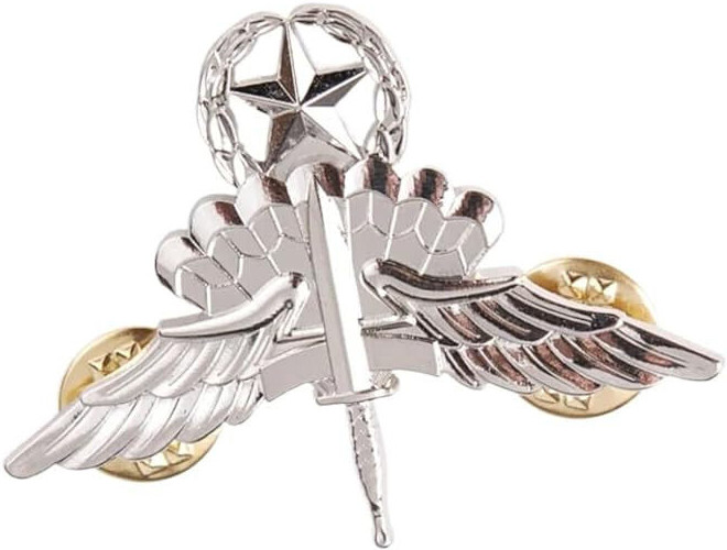US Army FREE FALL JUMP WINGS MASTER BADGE CAP PIN INSIGNIA SILVER