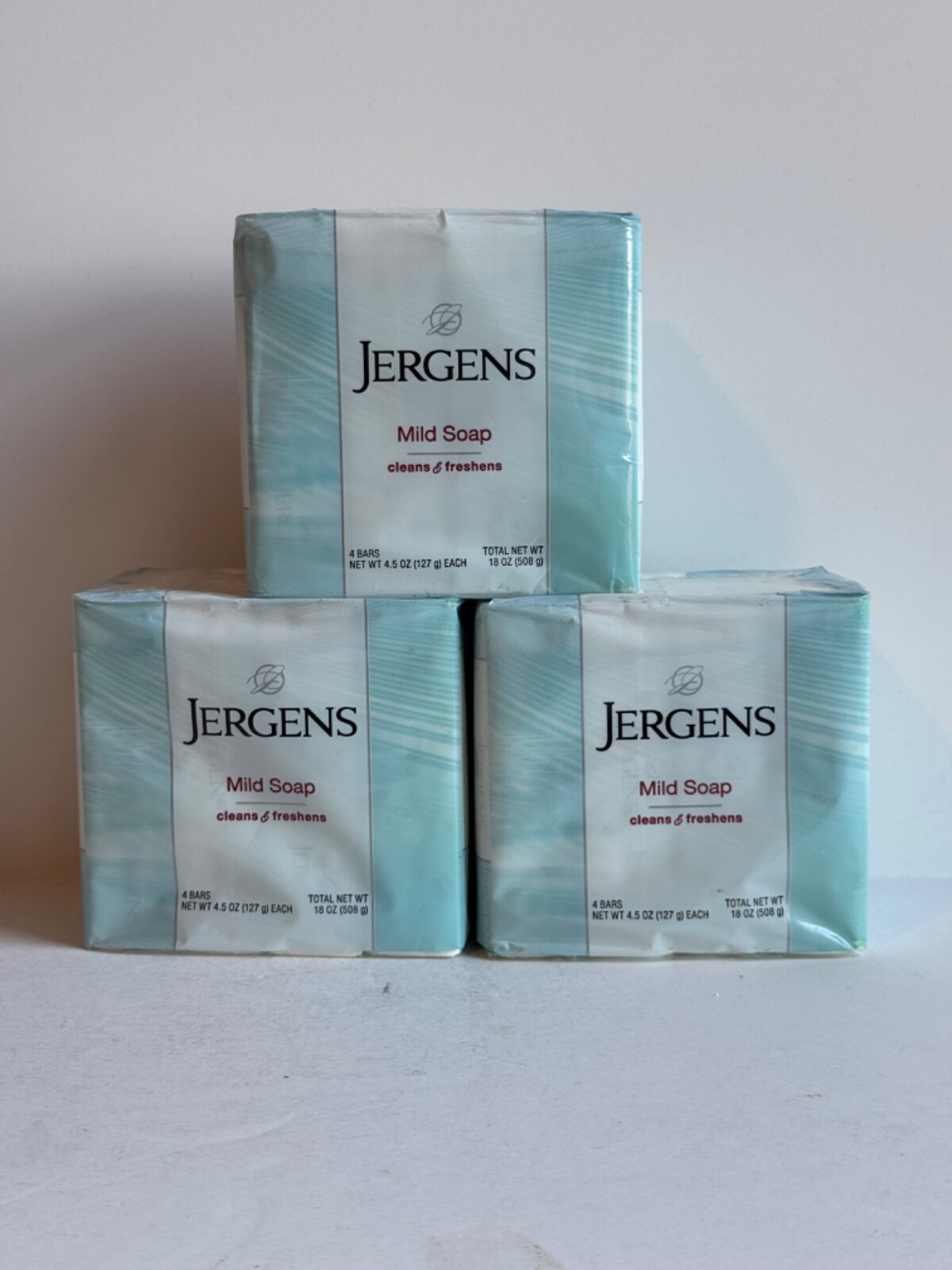 3 Jergens Mild Soap 4.5 oz 4 Bars Sealed Brand New In Package 12 Bars Total