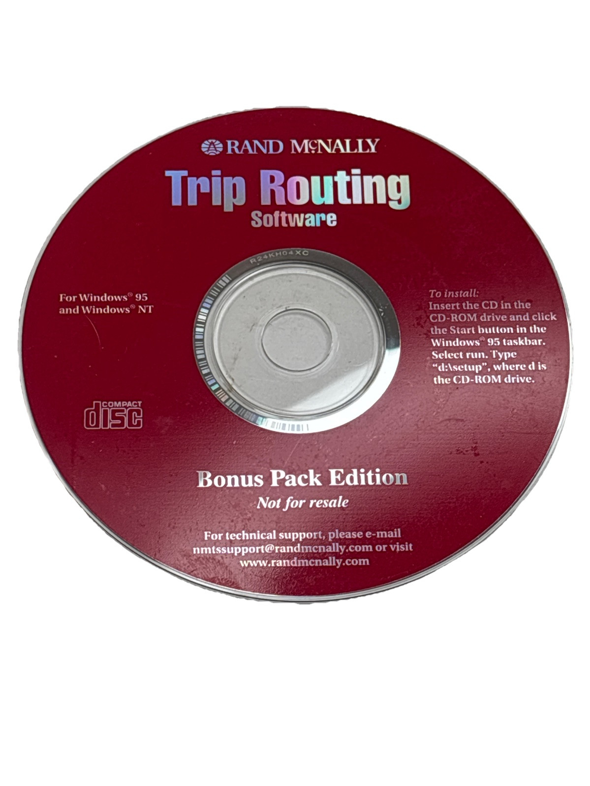 Rand McNally Route Planner Trip Routing Software CD Rom 2001 Windows 95/98/2000