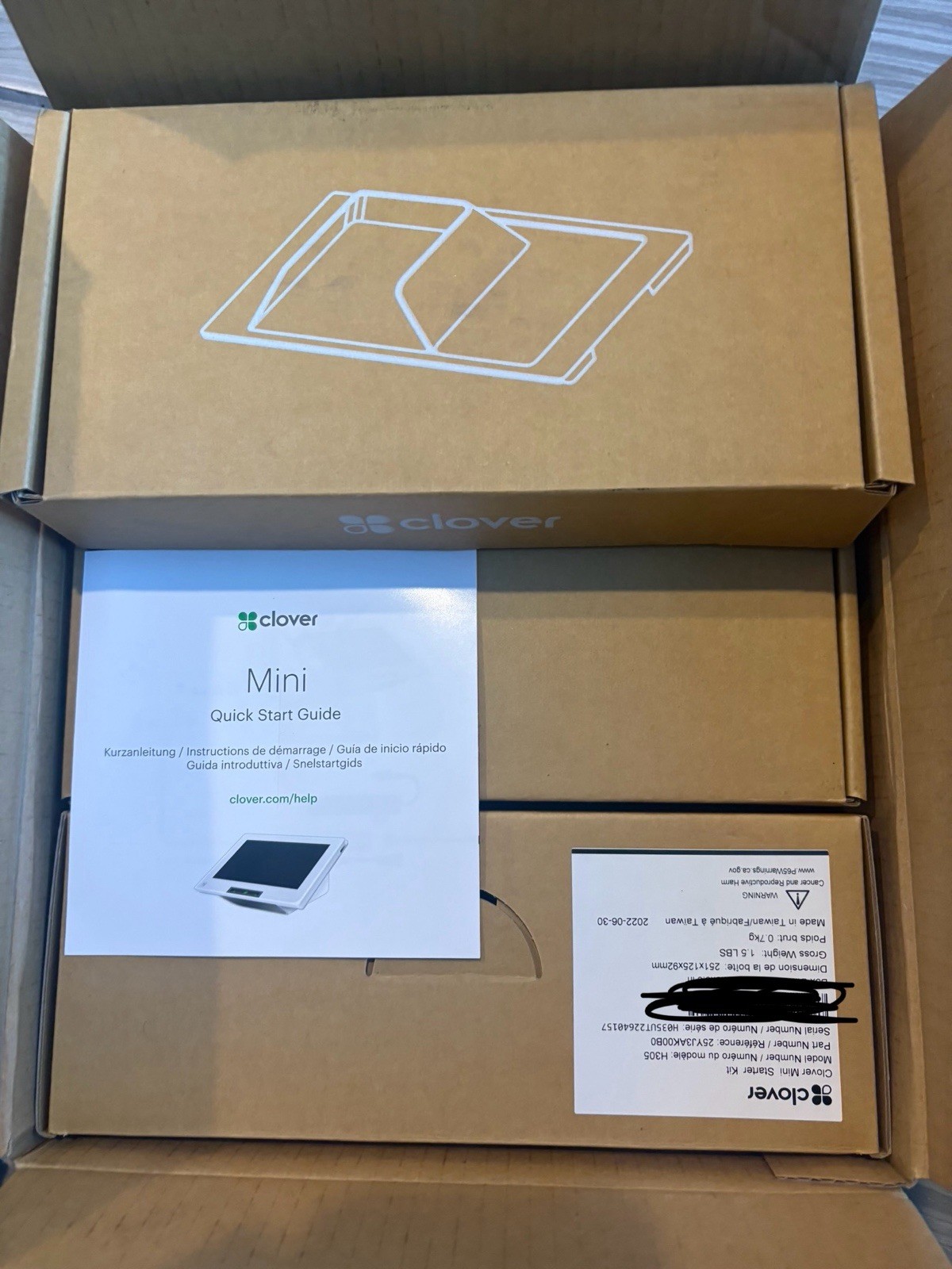 Clover Mini POS System C305 Retail Terminal Kit w/ Power Adapter & Guide White