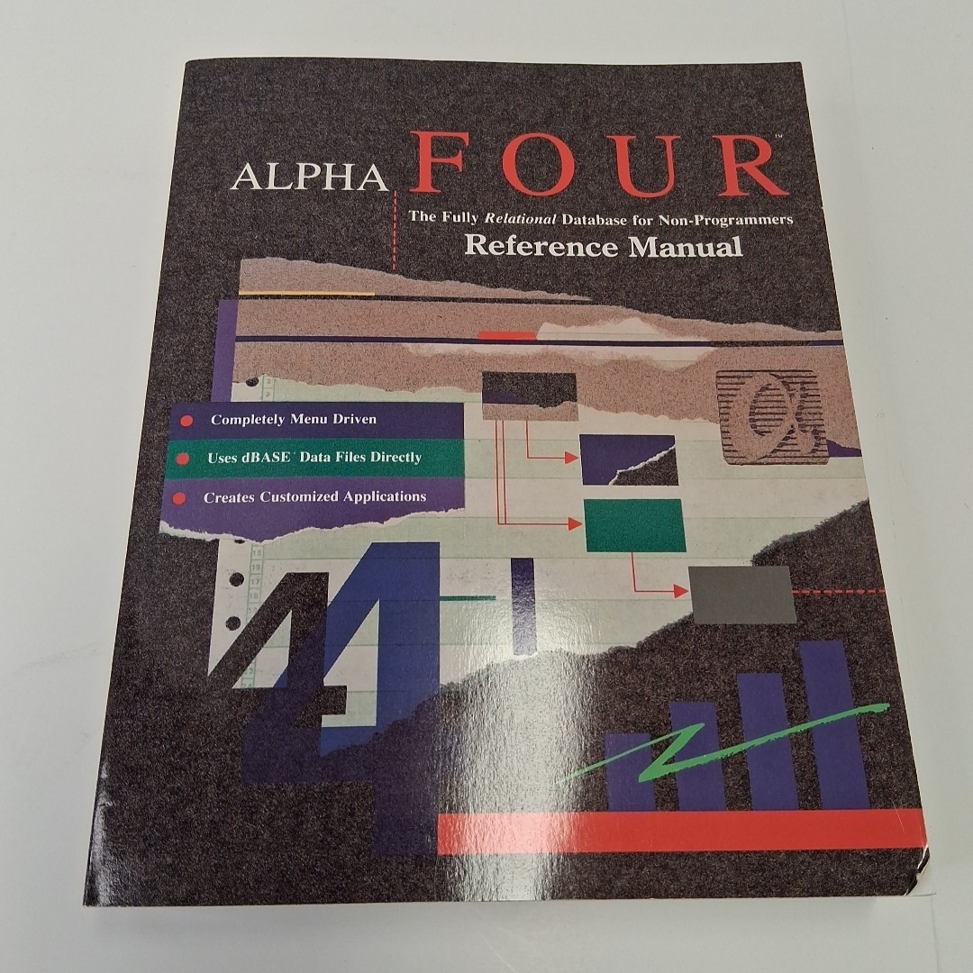 Alpha Four Fully Relational Database Non-Programmers Manuals Diskette Incomplete