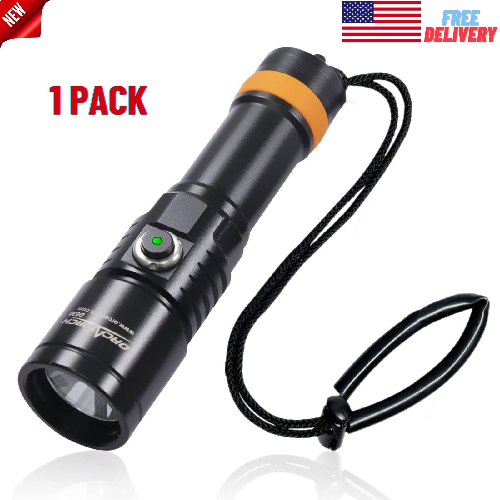 150 Meters Underwater Scuba Dive Light, 1500 Lumens, 7 Degrees Narrow Beam Angle
