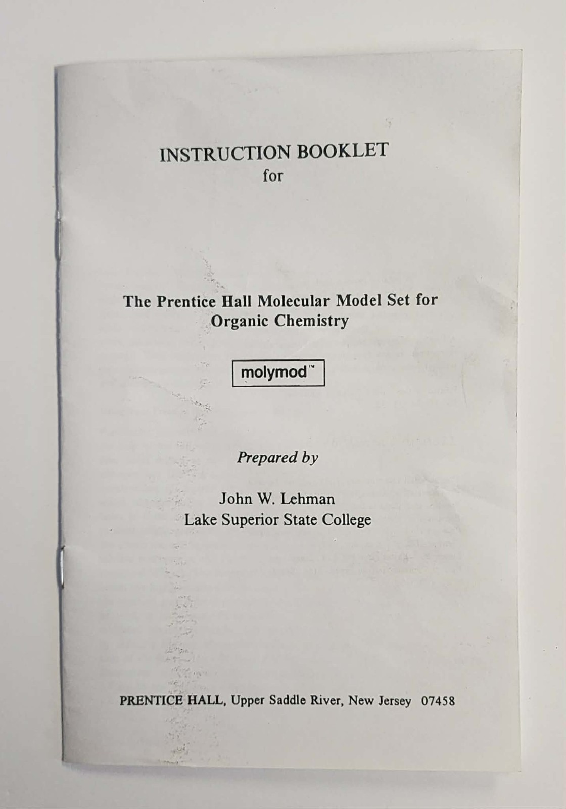 Molecular Model Set For Organic Chemistry, Prentice Hall - ISBN 0-132-01986-8