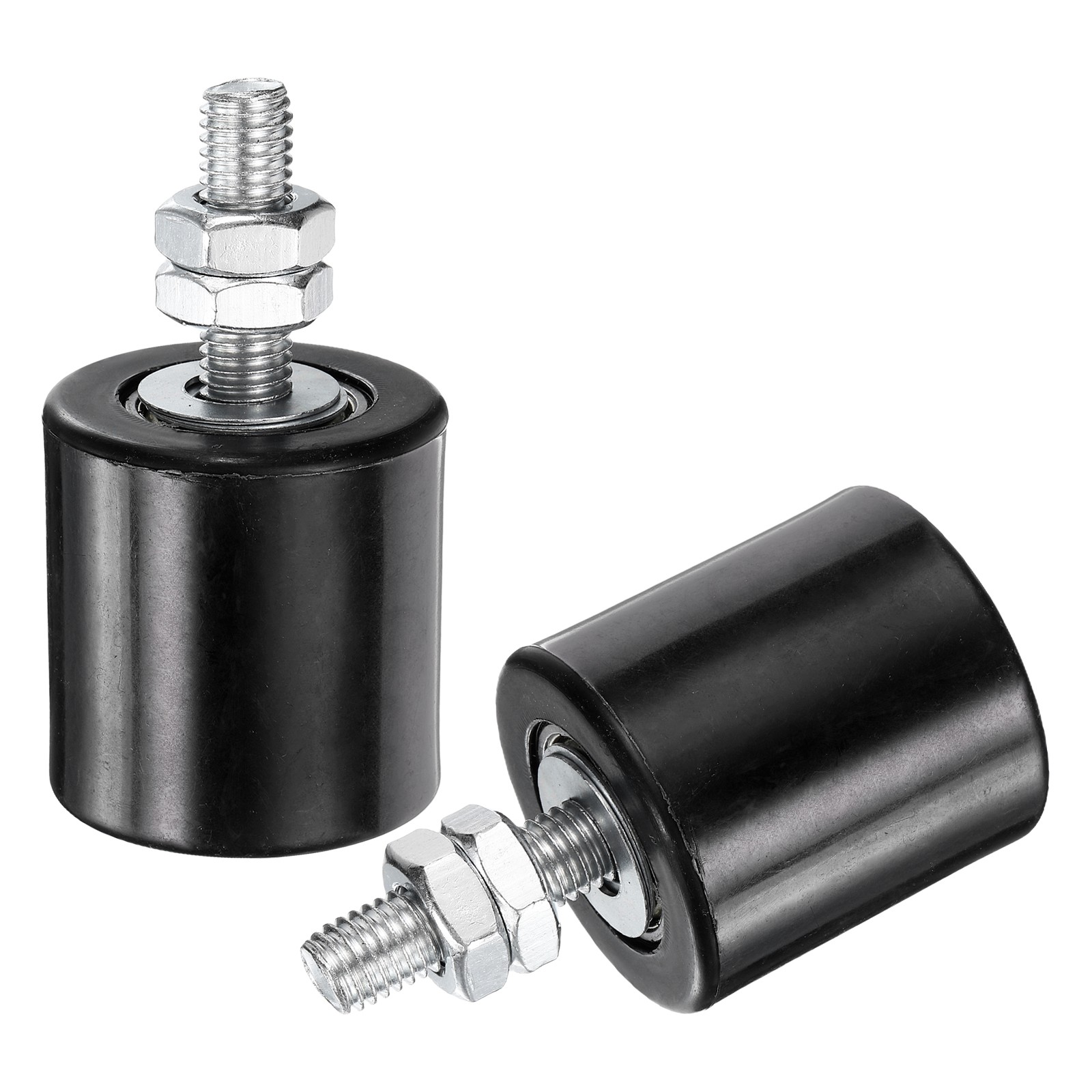 2Pcs Slide Gate Guide Roller 1.7" Nylon Sliding Gate Support Assembly, Black
