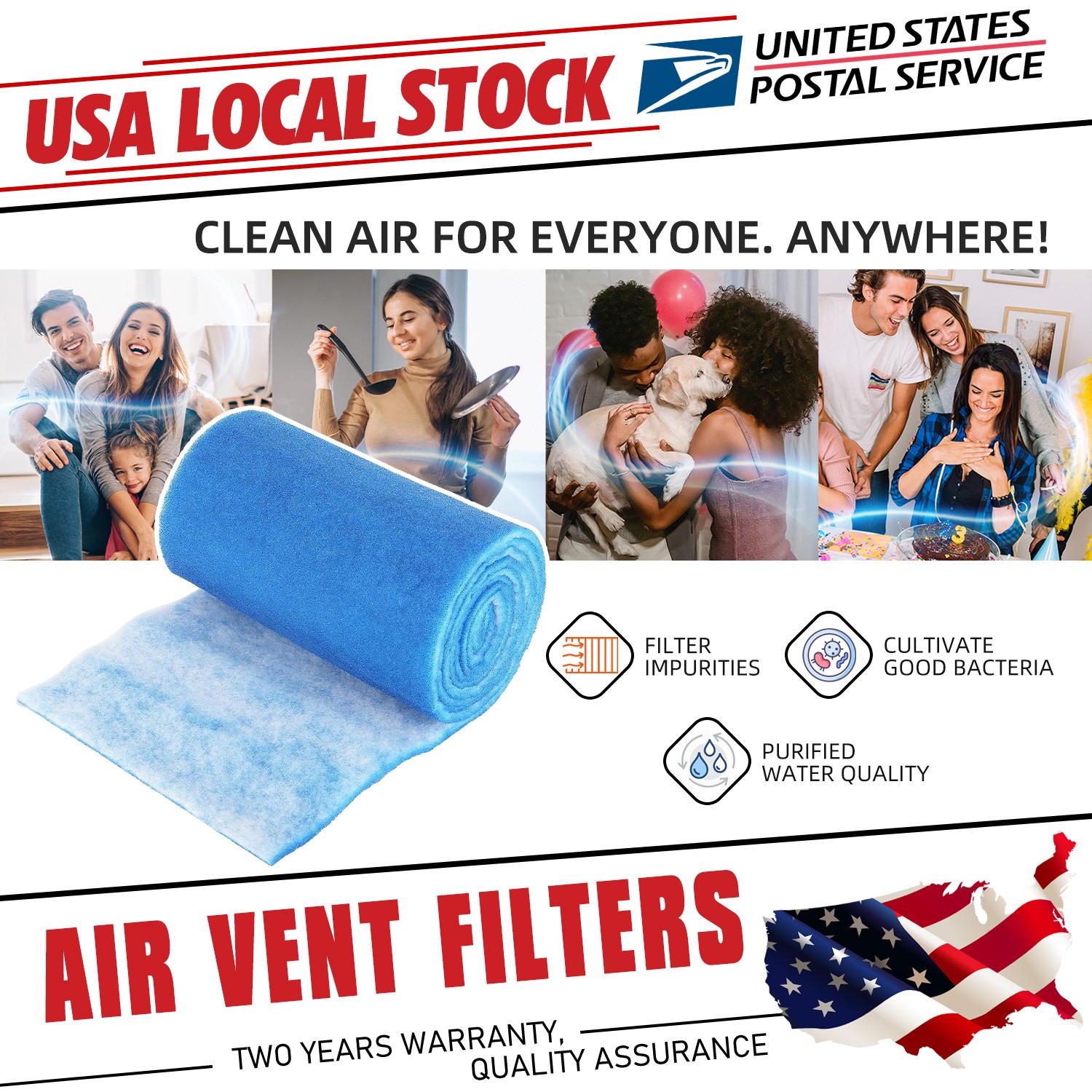 MERV 8 Triple Vent Filters Kit for Home Floor,Grilles,Ceiling,HVAC Furnace Vents