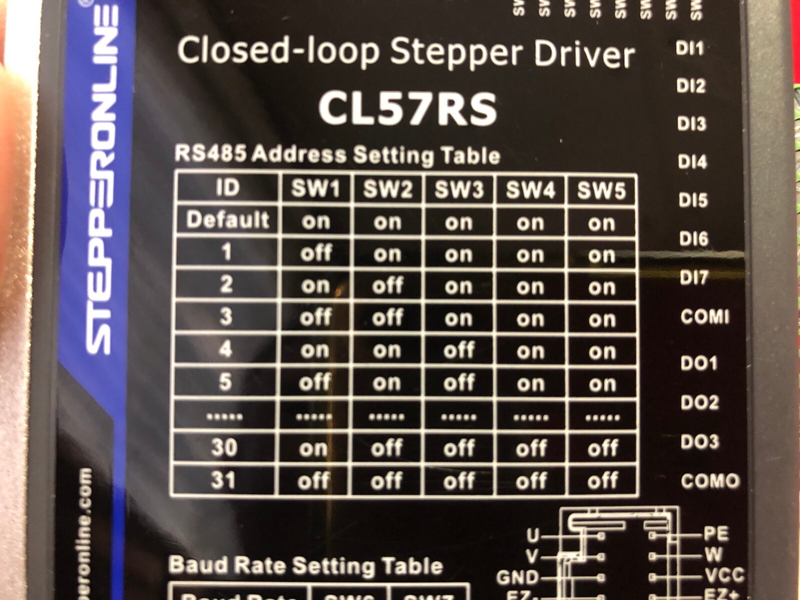 CL57RS Closed Loop Stepper Motor Driver Controller Modbus RS485 IN OUT