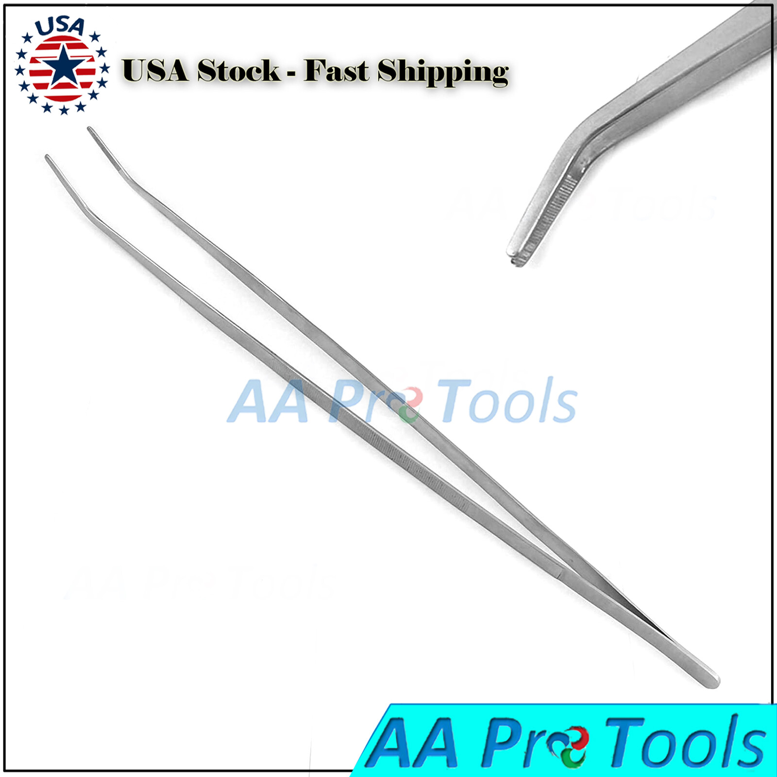 (Huge Jumbo Aquarium Aqua Tweezers) Thumb Dressing Forceps Curved 24" Long A+