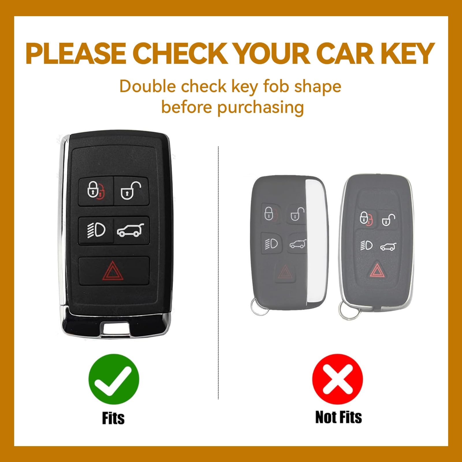 Nomiyo Key Fob Cover with Diamond, Compatible L-Rover 2018-2025~, Silver