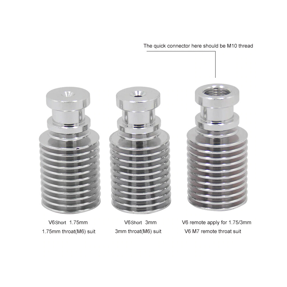 2PCS - V6 HeatSink - Hotend Cooling - Short 1.75, 3.00mm, Bowden - 3D Printer