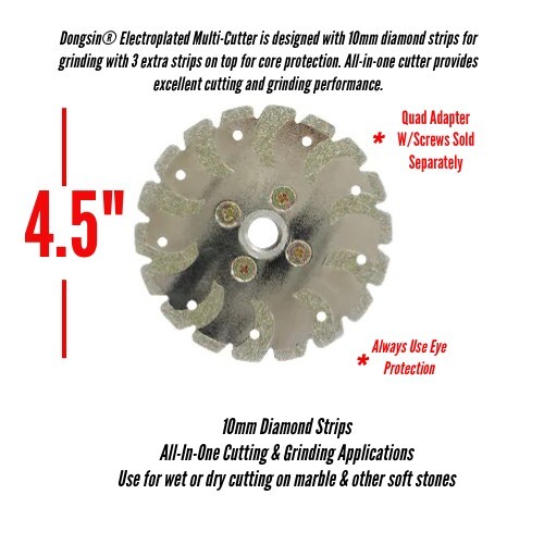 Dongsin Electroplated Marble Multi Cutter with 3 Strips 4.5" 7/8" center hole