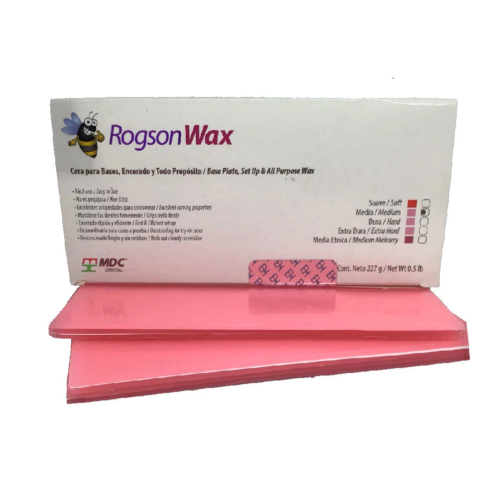 Rogson, Base Plate,Set Up & All Purpose Medium Pink Wax  0.5lb. by MDC