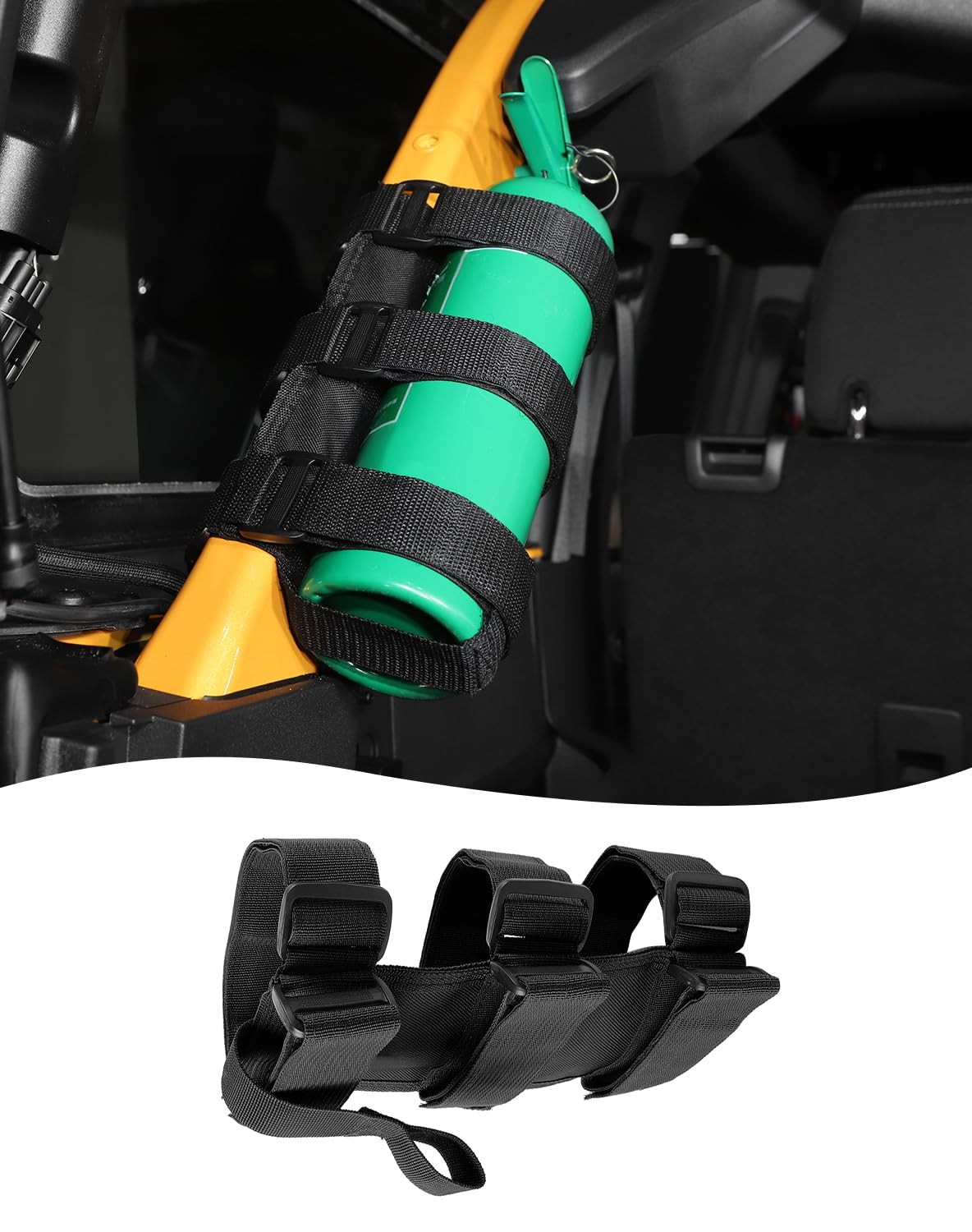 Adjustable Roll Bar Mount for 3 lb Fire Extinguisher Jeep Wrangler Accessory