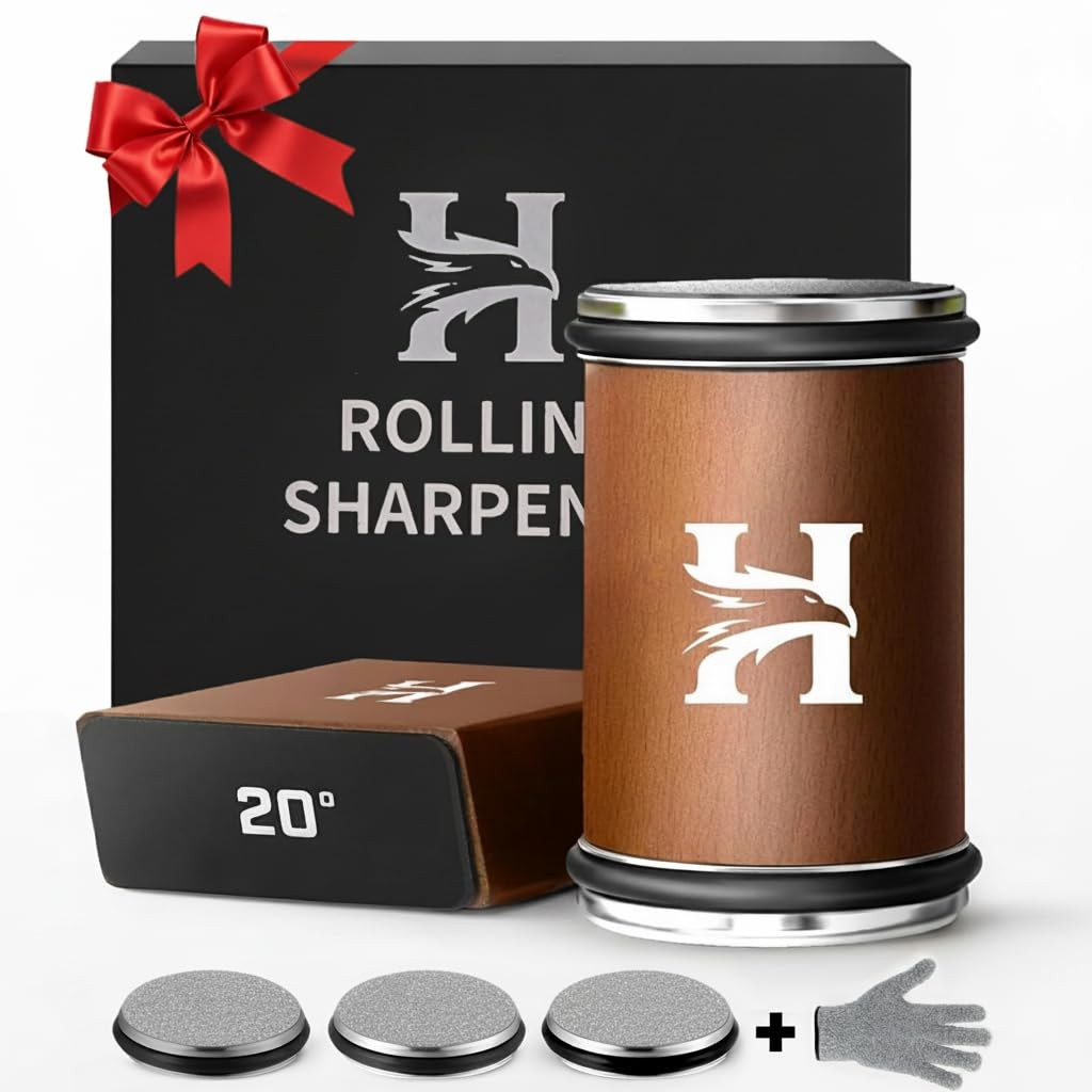 High Carbon Stainless Steel Rolling Knife Sharpener with 400, 1000  3000 Disc...
