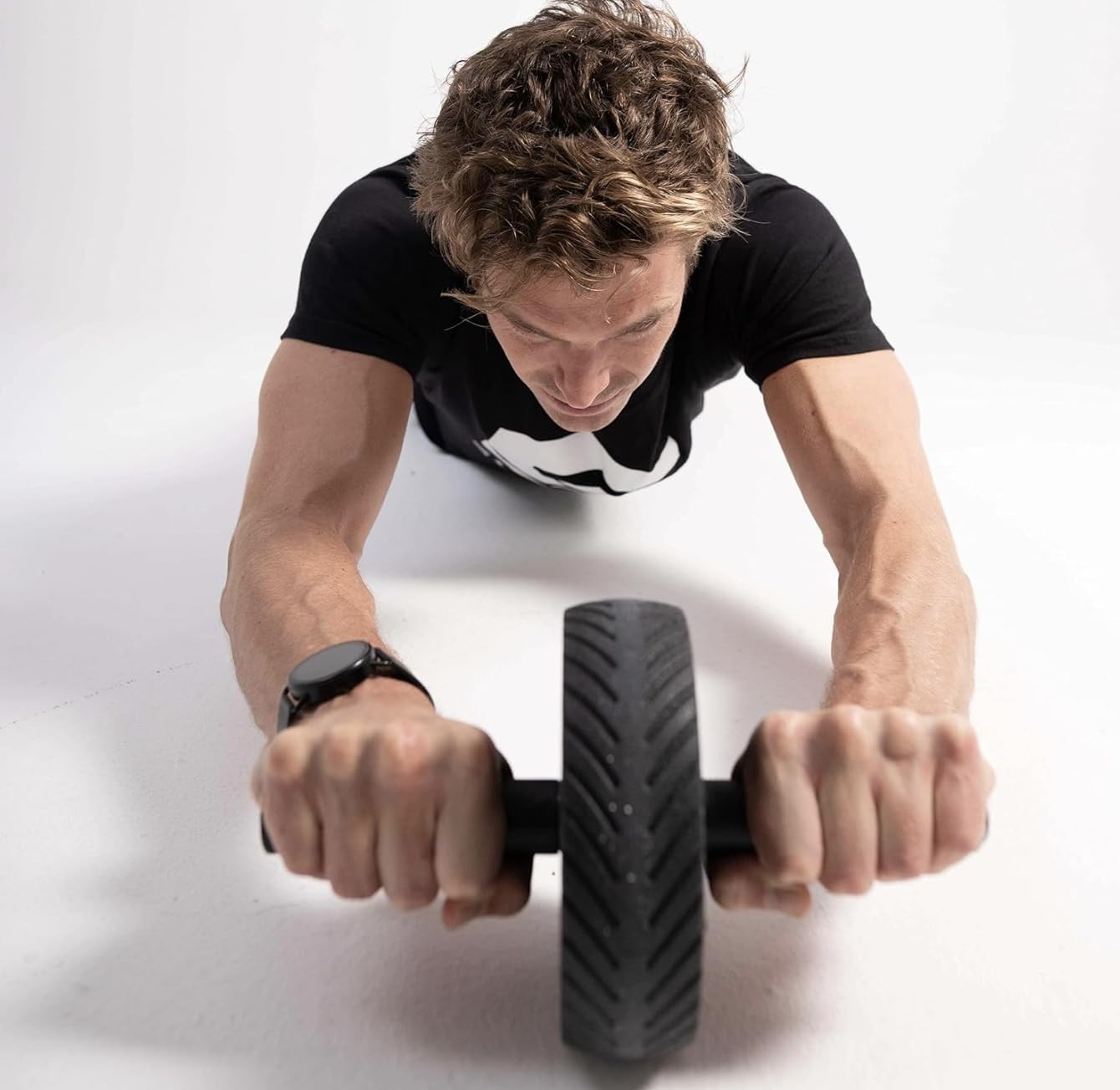 Skelcore Ab Wheel Roller for Core Strength – Non-Slip Handles Exercise Black