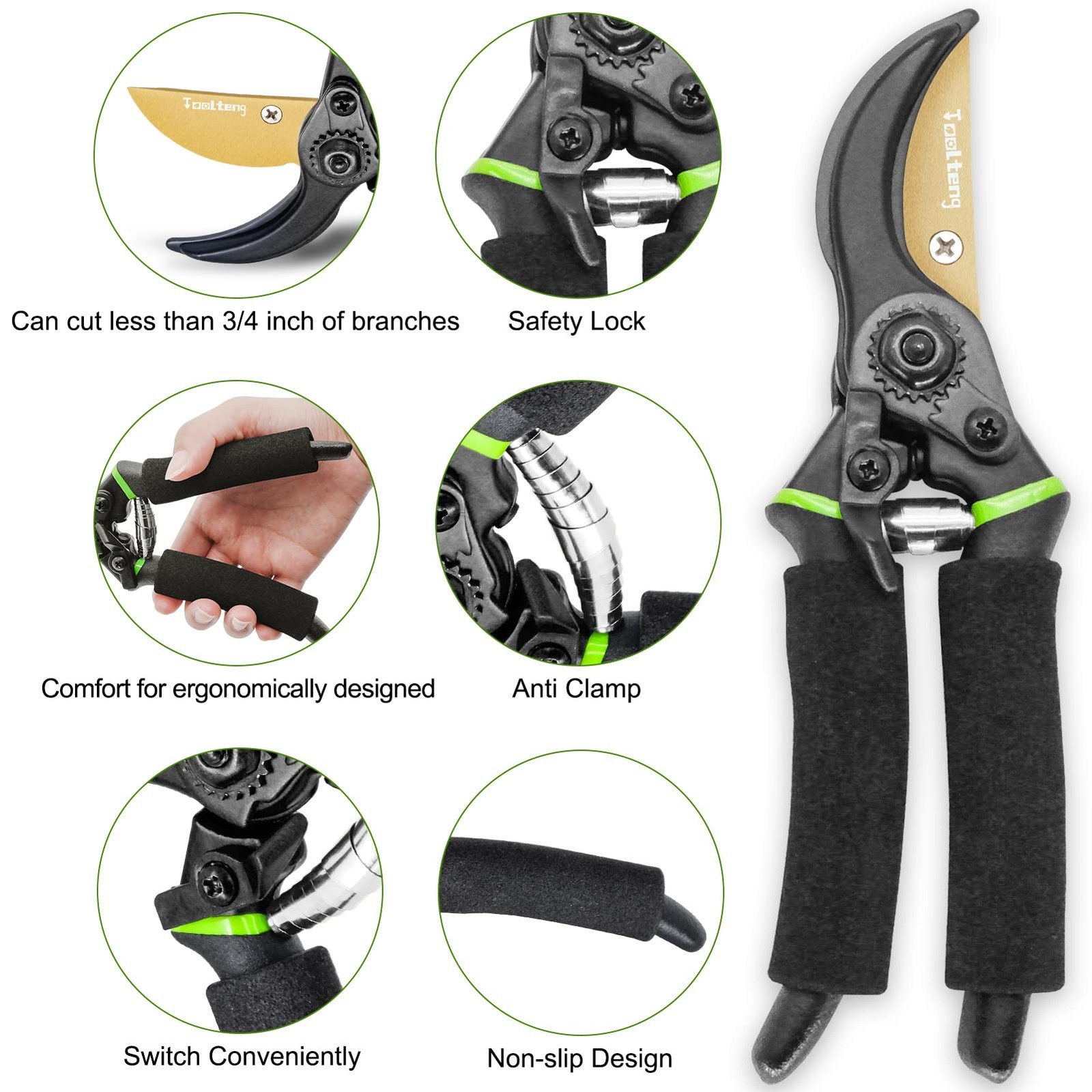 Premium Bypass Pruning Shears, Heavy Duty Ultra Sharp Hand Pruners, Professio...