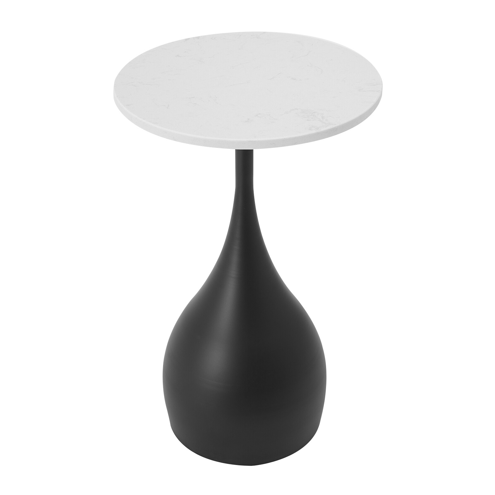 Minimalist 13.78 Inch Marble Sofa Side Table - Stylish Accent for Compact Spaces