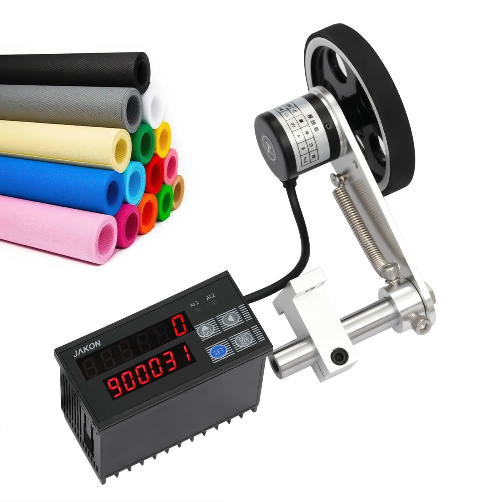 Digital Length Meter Counter 0-999999 with Control Function, US Plug