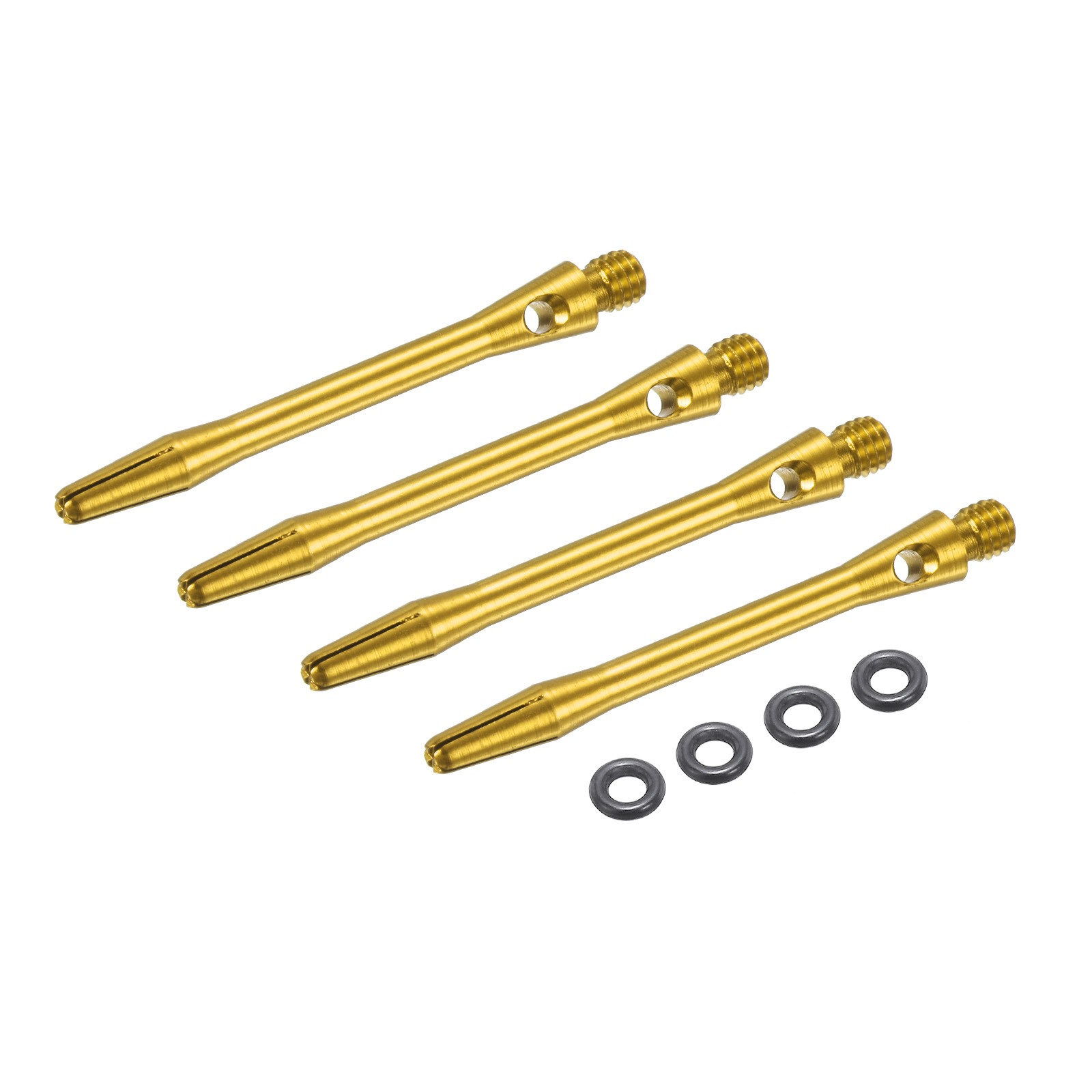 4Pcs 2BA Aluminum Dart Shafts for Steel Tip with Rubber Rings, 45mm Yellow