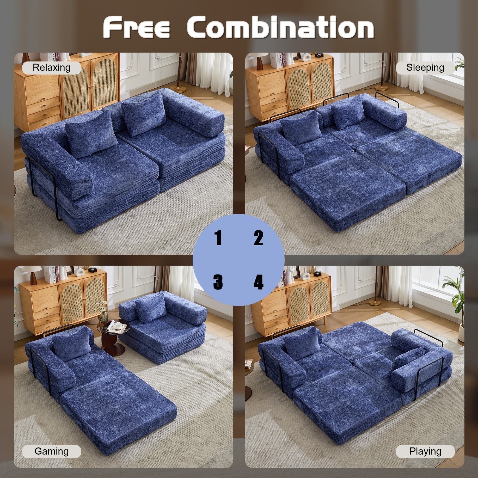 ❄️FREE SHIPPING!❄️Couch/Sofa/Bed Sleeper NO ASSEMBLY 4 Living Room, Guest. Bed!