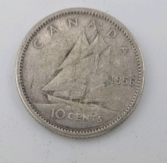 1956 Canada 10c Silver coin Dime - 2g of pure silver