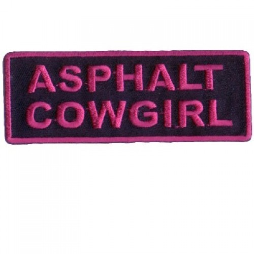 Funny Motorcycle Jacket Biker Vest Patch - ASPHALT COWGIRL  Hot Pink USA