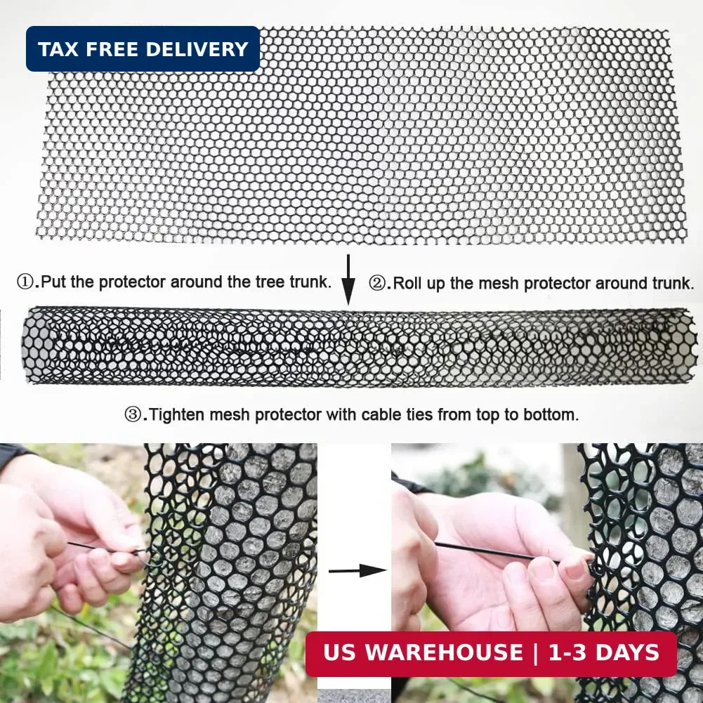 Mesh Tree Trunk Protectors, 6 Pack 40 Inches Tree Bark Protector Guard with Zip