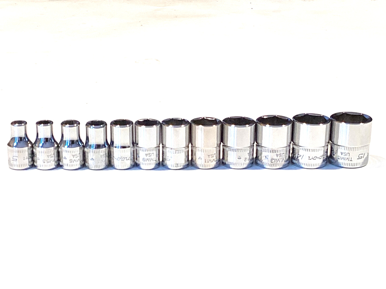 Snap On Tools 112TMMY NEW 12 Piece 1/4" Drive 6 Point Metric Shallow Socket Set