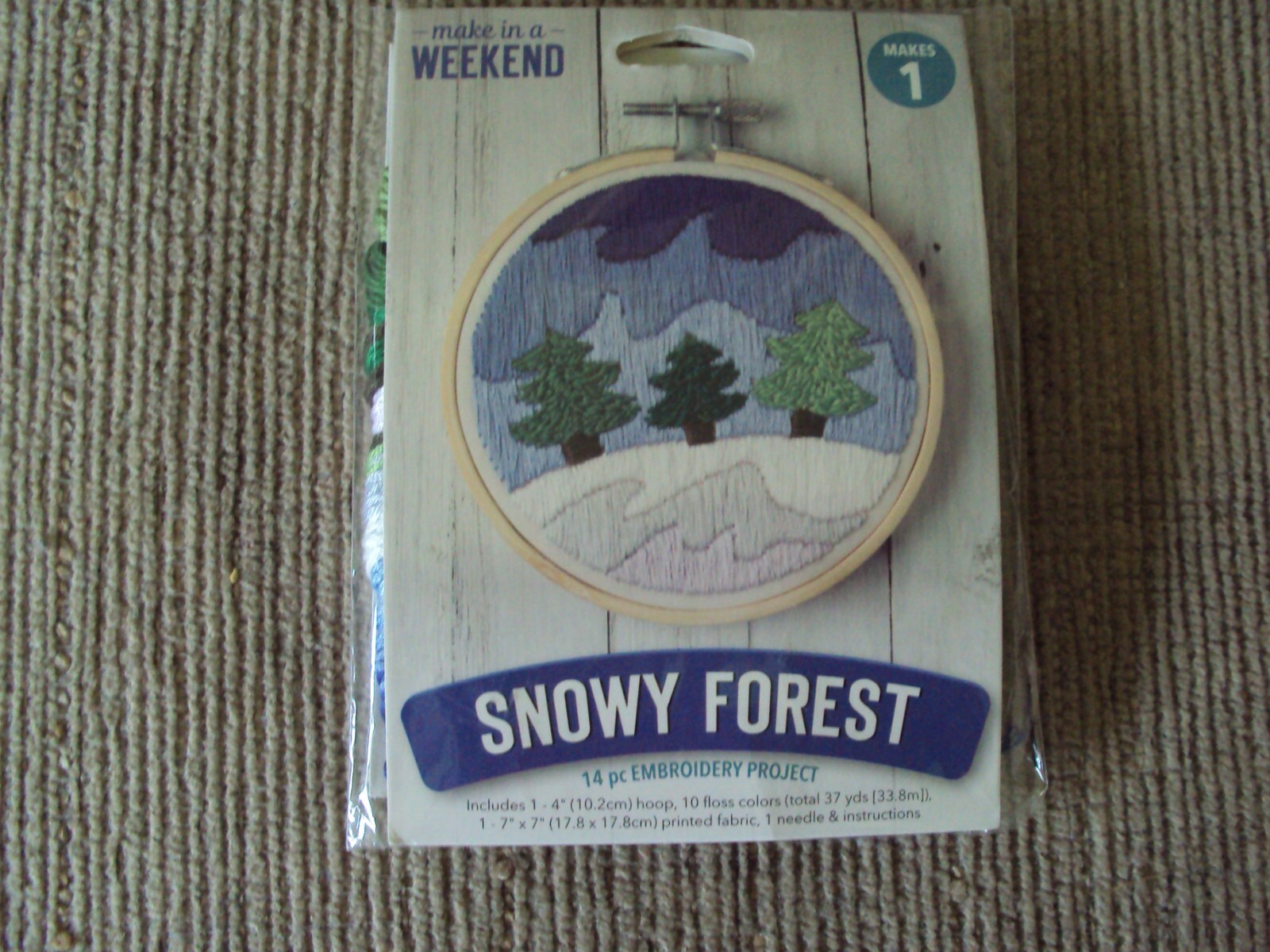 New Leisure Arts Make In A Weekend Snowy Forest Embroidery Project 14 Piece