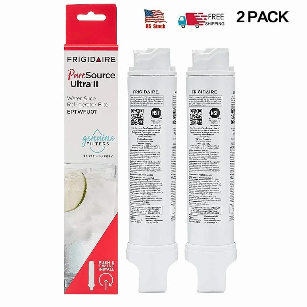Frigidaire PureSource Refrigerator  Ultra II EPTWFU01 Water Filter 2 Pack White