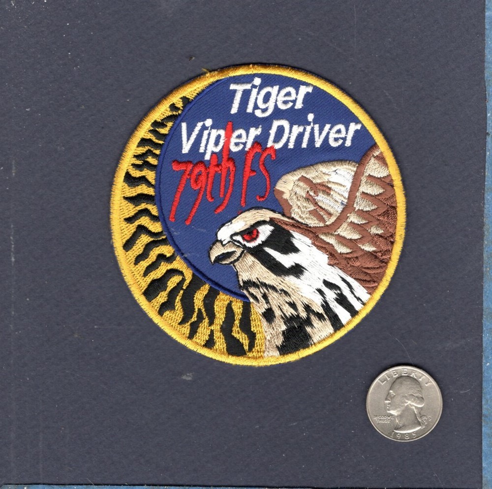 79th FS TIGERS USAF F-16 Falcon Fighter Squadron Swirl Patch