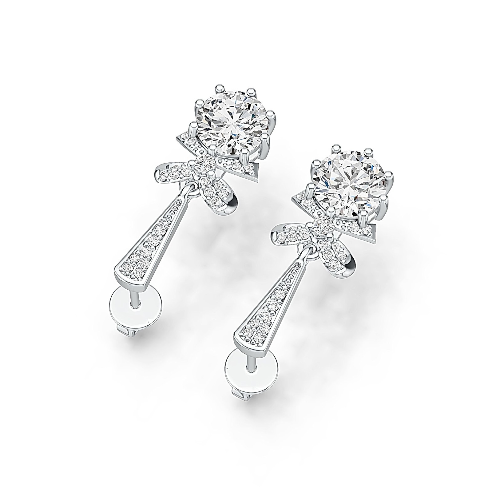 Sterling Silver Semi Mount Earrings Setting Round RD 7x7mm