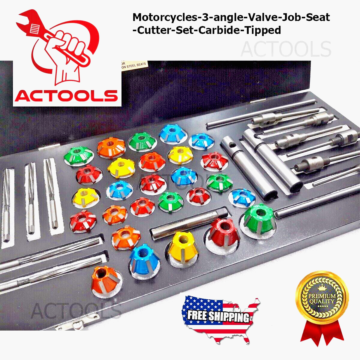 New Valve Job Seat Carbide Tipped Cutter 30 pcs 30mm to 40mm with reamers pilots
